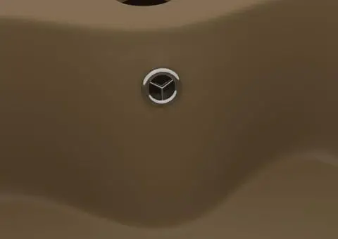 Chiuvetă de lux cu preaplin, crem mat, 36 x 13 cm, ceramică - 5/5