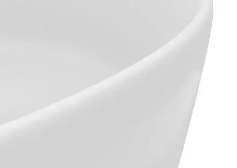 Chiuvetă de baie lux, alb mat, 40 x 15 cm, ceramică, rotund - 5/5