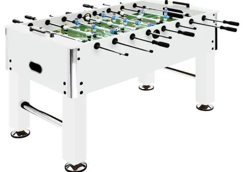 Masă de fotbal, alb, 140x74,5x87,5 cm, oțel, 60 kg - 1/5