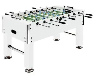 vidaXL Masă de fotbal, alb, 140x74,5x87,5 cm, oțel, 60 kg