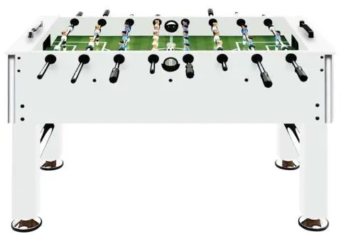 Masă de fotbal, alb, 140x74,5x87,5 cm, oțel, 60 kg - 2/5