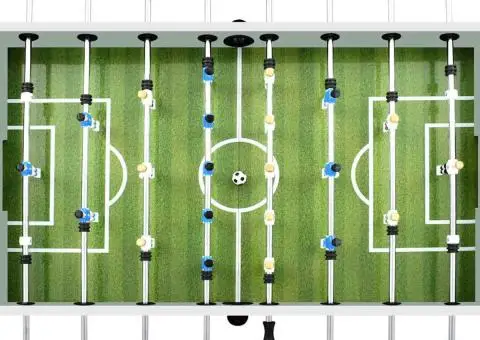 Masă de fotbal, alb, 140x74,5x87,5 cm, oțel, 60 kg - 4/5