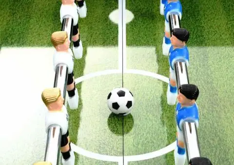 Masă de fotbal, alb, 140x74,5x87,5 cm, oțel, 60 kg - 5/5