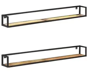 vidaXL Rafturi de perete, 2 buc., 160 cm, lemn masiv reciclat