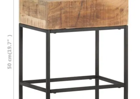 Masă laterală, 40 x 30 x 50 cm, lemn masiv de mango nefinisat - 5/5