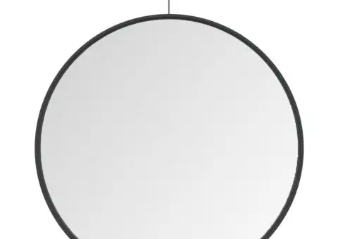 Oglindă suspendată cu agățătoare, negru, 50 cm - 2/5