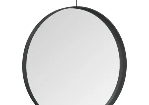 Oglindă suspendată cu agățătoare, negru, 50 cm - 3/5