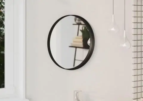 Oglindă de perete, negru, 40 cm - 1/5