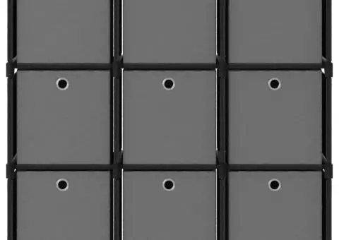 Raft 9 cuburi cu cutii, negru, 103x30x107,5 cm, material textil - 2/5