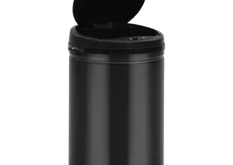 Coș de gunoi automat cu senzor, 30 L, negru, oțel carbon - 3/5
