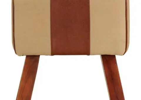 Bancă Bok gimnastică maro 38 cm piele naturală/lemn masiv mango - 2/5