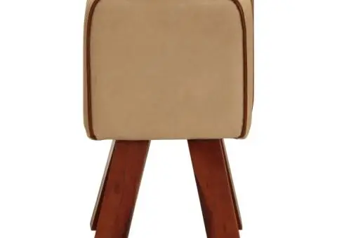 Bancă Bok gimnastică maro 38 cm piele naturală/lemn masiv mango - 3/5