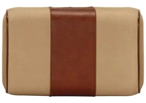 Bancă Bok gimnastică maro 38 cm piele naturală/lemn masiv mango - 4/5