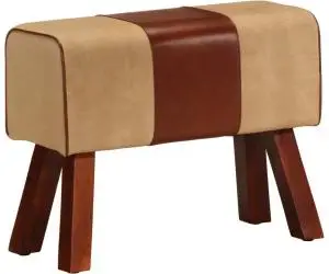 vidaXL Bancă Bok gimnastică maro 58cm piele naturală/lemn masiv mango