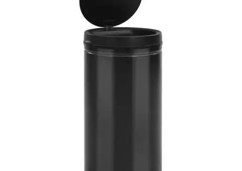 Coș de gunoi automat cu senzor, 70 L, negru, oțel carbon - 3/5