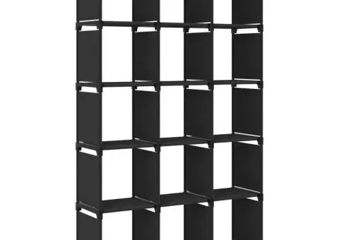 Raft expunere, 15 cuburi, negru, 103x30x175,5 cm, textil - 1/5