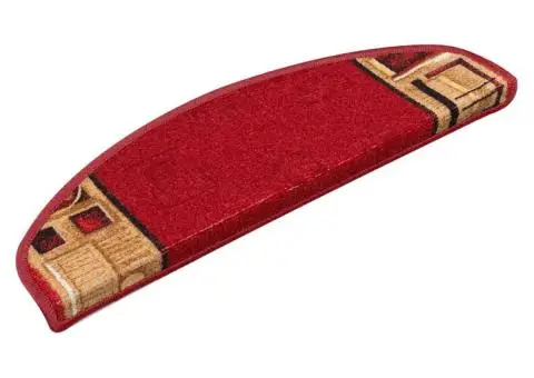 Covorașe scări autoadezive, 15 buc., roșu, 65 x 21 x 4 cm - 2/5