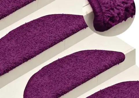 Covorașe pentru trepte scară, 15 buc., roz, 56x17x3 cm - 1/5