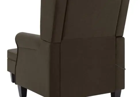 Fotoliu de masaj cu taburet, maro, material textil - 5/5