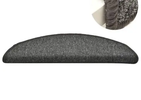 Covorașe pentru trepte scară, 15 buc., gri închis, 56x17x3 cm - 4/5