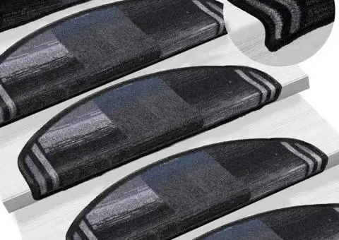 Covorașe scări autoadezive, 15 buc., negru și gri, 65x21x4 cm - 5/5