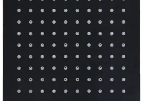 Cap de duș tip ploaie pătrat, negru, 20x20 cm, oțel inoxidabil - 2/5