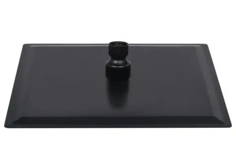 Cap de duș tip ploaie pătrat, negru, 20x20 cm, oțel inoxidabil - 4/5