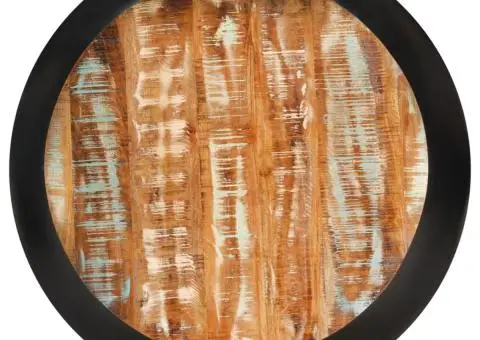 Măsuță de cafea, negru, 68x68x30 cm, lemn masiv reciclat - 2/5