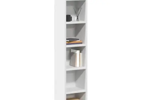 Dulapuri CD-uri, 2 buc., alb, 21 x 16 x 93,5 cm, PAL - 1/5