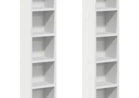 Dulapuri CD-uri, 2 buc., alb, 21 x 16 x 93,5 cm, PAL - 2/5