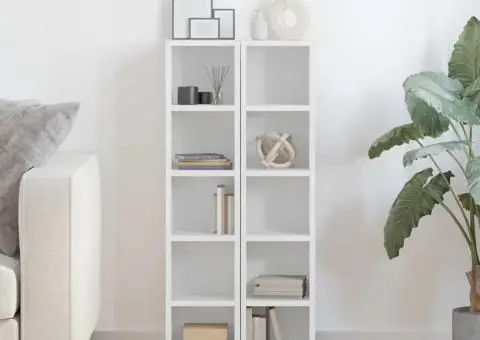 Dulapuri CD-uri, 2 buc., alb, 21 x 16 x 93,5 cm, PAL - 3/5