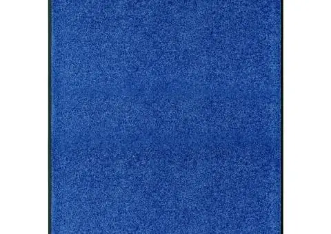 Covoraș de ușă lavabil, albastru, 90 x 120 cm - 1/5