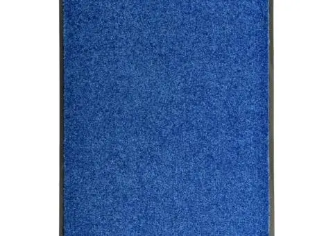 Covoraș de ușă lavabil, albastru, 60 x 90 cm - 1/5