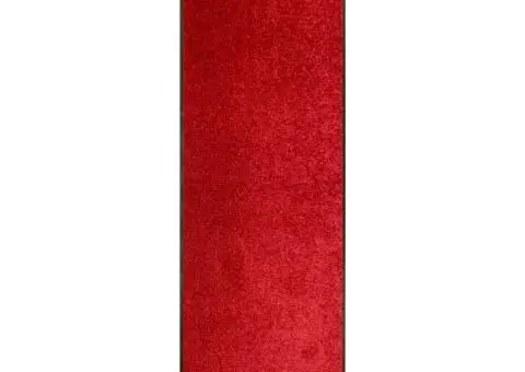 Covoraș de ușă lavabil, roșu, 60 x 180 cm - 1/5