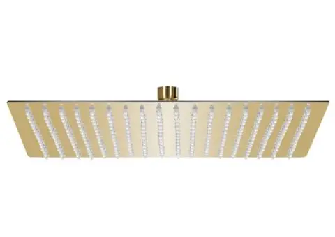 Cap de duș tip ploaie pătrat, auriu, 50x50 cm, oțel inoxidabil - 1/5