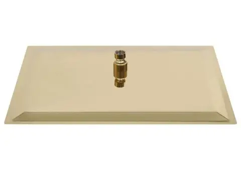 Cap de duș tip ploaie pătrat, auriu, 50x50 cm, oțel inoxidabil - 4/5