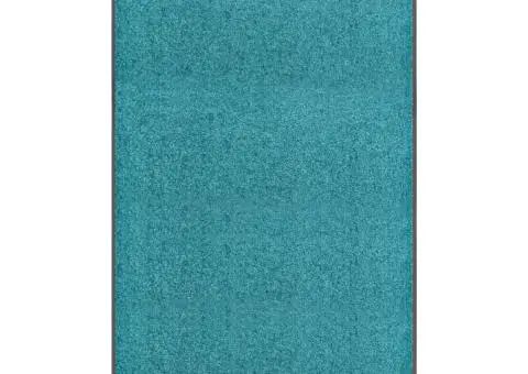 Covoraș de ușă lavabil, cyan, 90 x 150 cm - 1/5