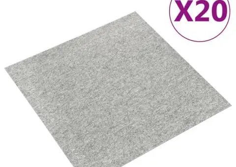 Plăci de pardoseală, 20 buc., gri deschis, 50 x 50 cm, 5 m² - 1/5