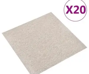 vidaXL Plăci de pardoseală, 20 buc., bej deschis, 50 x 50 cm, 5 m²