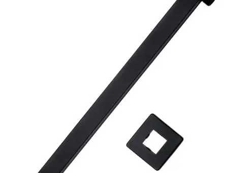 Braț suport de duș, pătrat, negru, 40 cm, oțel inoxidabil 201 - 4/5