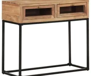 vidaXL Masă consolă, 90x35x76 cm, lemn masiv de acacia