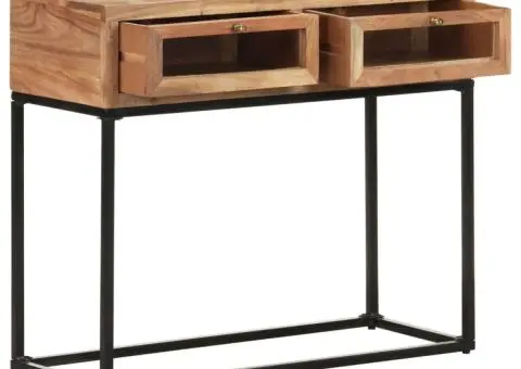 Masă consolă, 90x35x76 cm, lemn masiv de acacia - 3/5