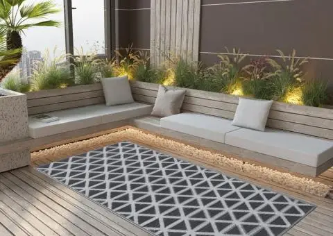 Covor de exterior, ARAKIL negru, 120x180 cm, PP - 1/5