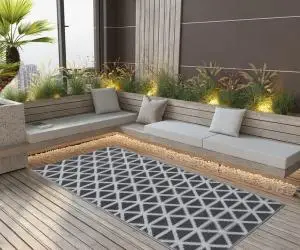 vidaXL Covor de exterior, ARAKIL negru, 120x180 cm, PP