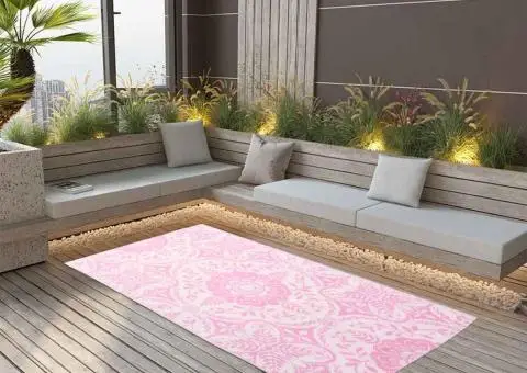 Covor de exterior, ARAKIL roz, 120x180 cm, PP - 1/5