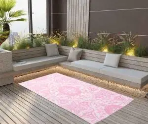 vidaXL Covor de exterior, ARAKIL roz, 120x180 cm, PP