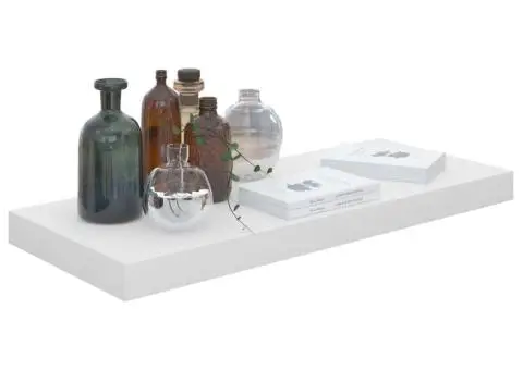 Rafturi de perete, 4 buc., alb extralucios, 60x23,5x3,8 cm, MDF - 3/5