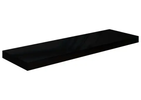 Rafturi de perete 2 buc., negru extralucios, 80x23,5x3,8 cm MDF - 3/5