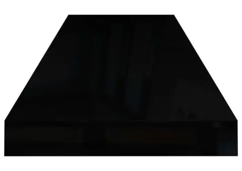 Rafturi de perete 2 buc., negru extralucios, 80x23,5x3,8 cm MDF - 5/5