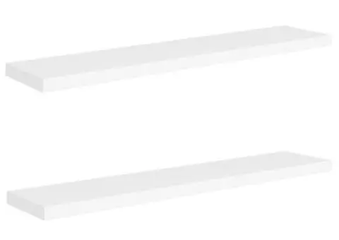 Rafturi de perete suspendate, 2 buc., alb, 120x23,5x3,8 cm, MDF - 2/5